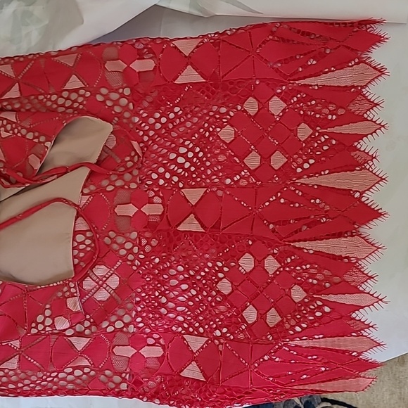 Bcbg Alese Asymmetrical Geometric Lace Dress